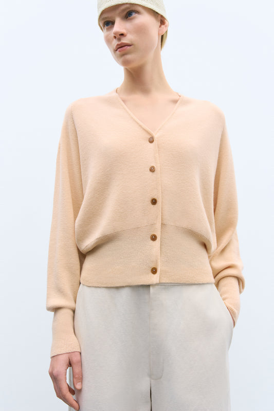 MERINO & CASHMERE CARDIGAN PEACH