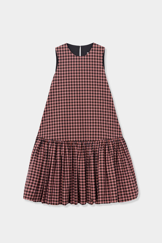 CHECKED BALLOON DRESS