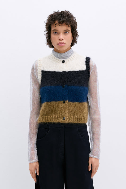 ALPACA & MOHAIR STRIPED WAISTCOAT