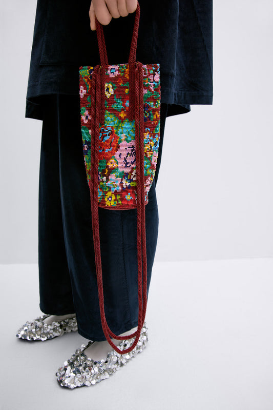 BEADED BAG FLORES