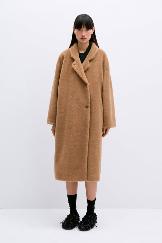 SHEARLING CAMEL COAT