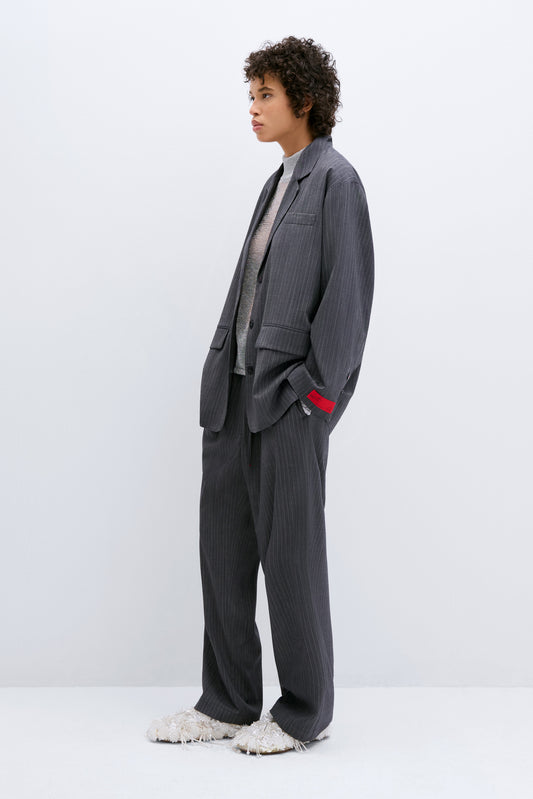 CLASSIC STRIPED BLAZER GREY