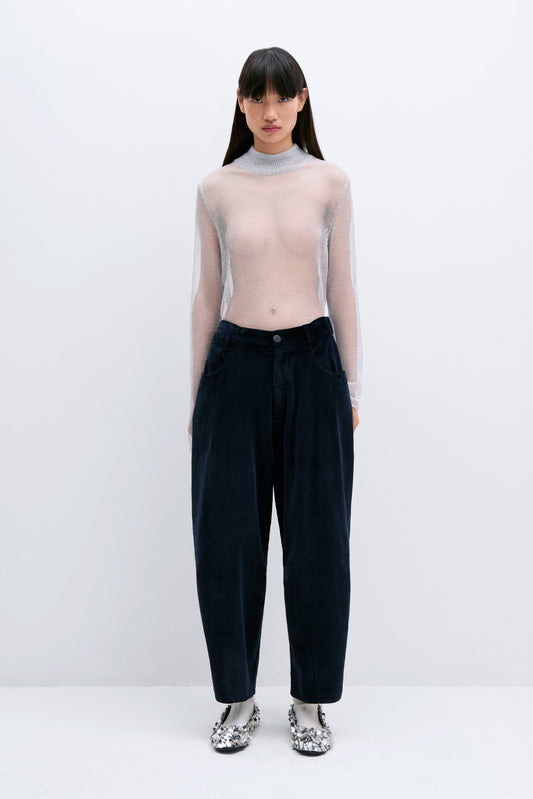 CORDUROY BAGGY PANTS NAVY