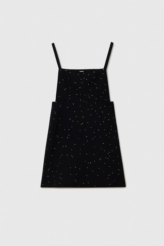 EMBELLISHED MINI DRESS BLACK
