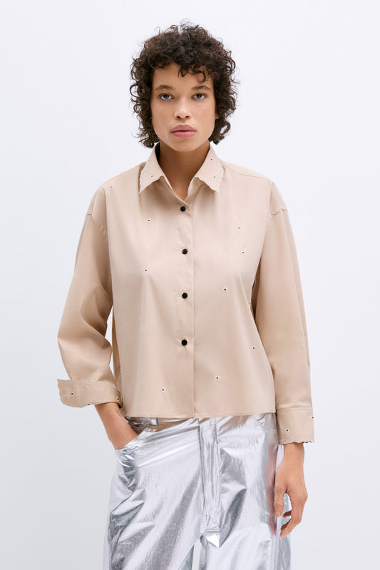 EMBROIDERY SHIRT BEIGE