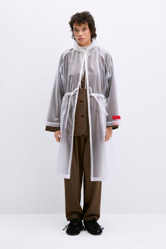 HOODED TRANSPARENT RAINCOAT