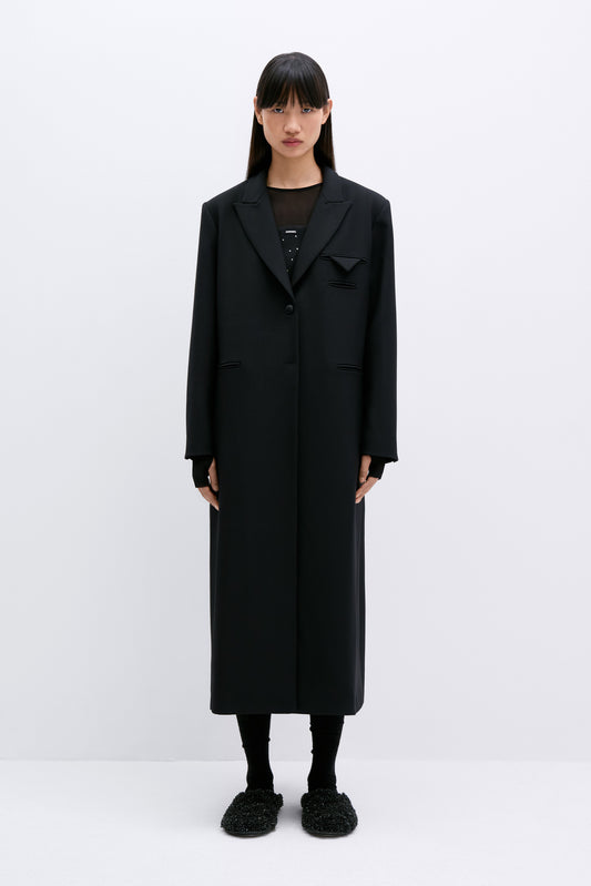 LIGHT WOOL COAT BLACK