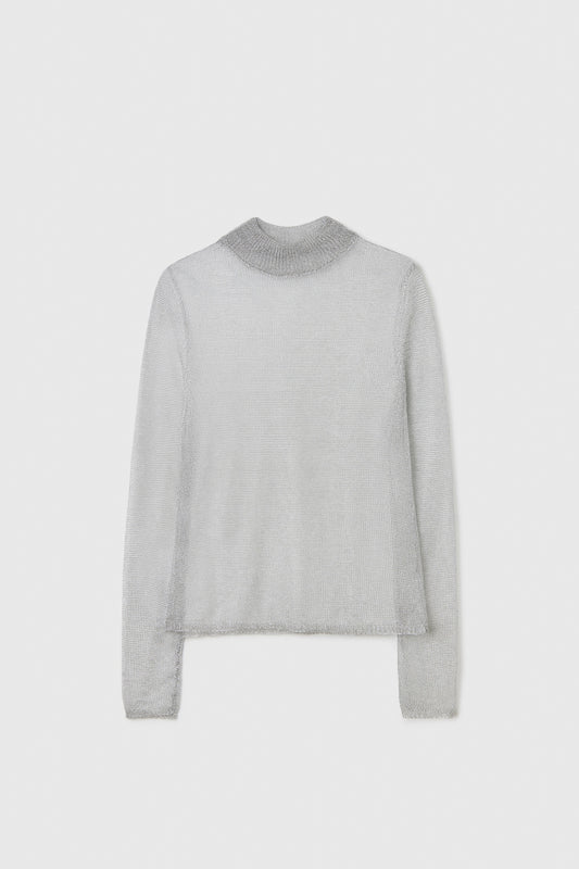 MESH TURTLENECK SWEATER