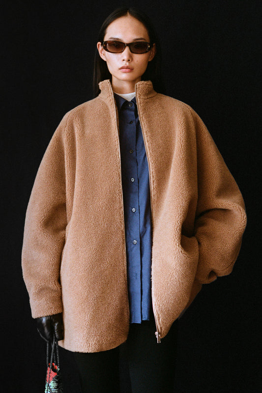 SHEARLING CAMEL JACKET