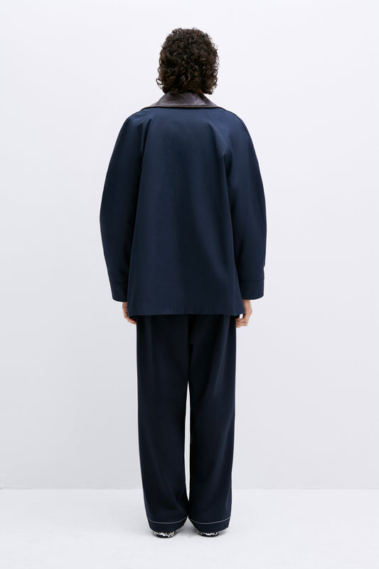 SHORT TRENCH COAT NAVY
