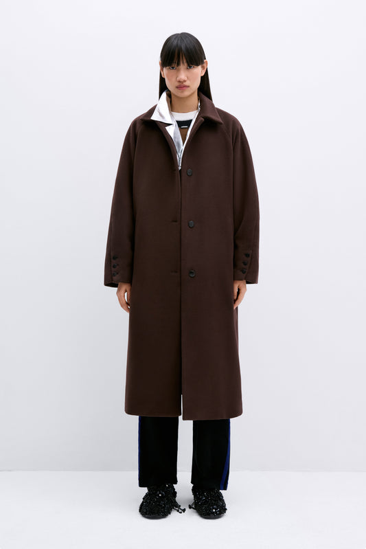 VIRGIN WOOL COAT CHOCOLATE