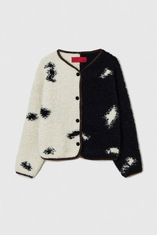 WOOL & MOHAIR BLOTCH CARDIGAN