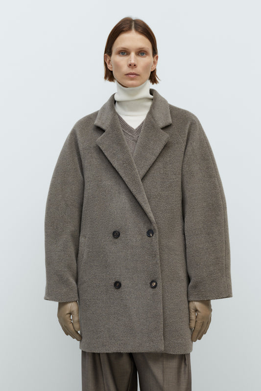 DOUBLE-BREASTED WOOL COAT