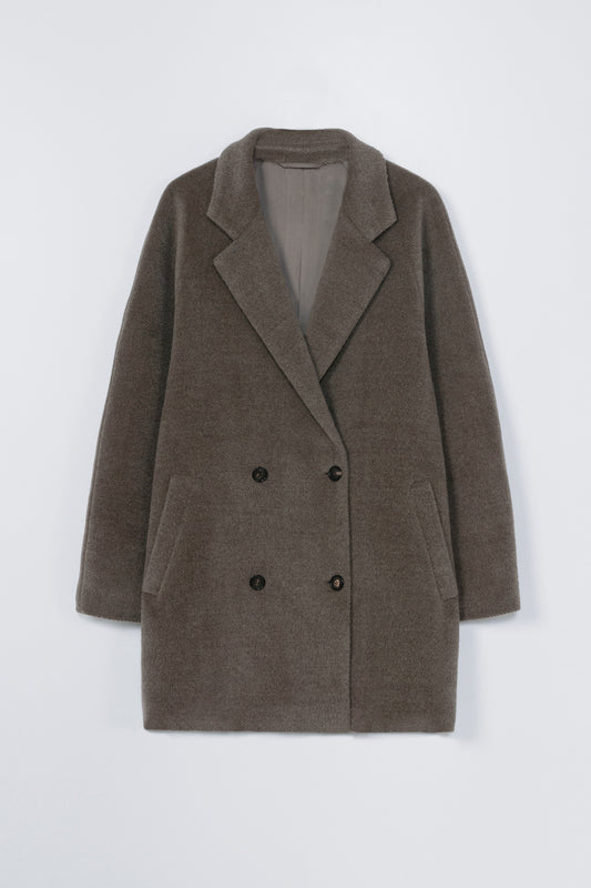 DOUBLE-BREASTED WOOL COAT