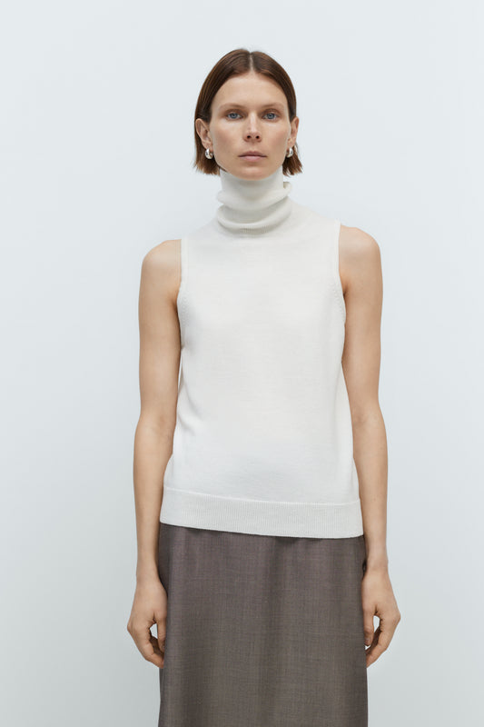 MERINO WOOL TURTLENECK VEST