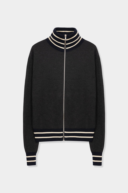 MERINO WOOL SPORTY CARDIGAN