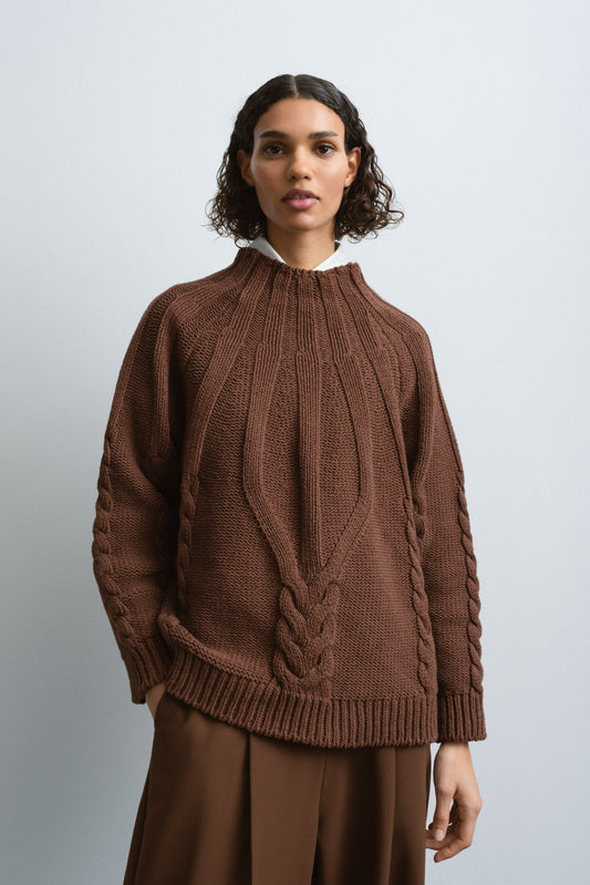 COTTON CABLE SWEATER MADERA