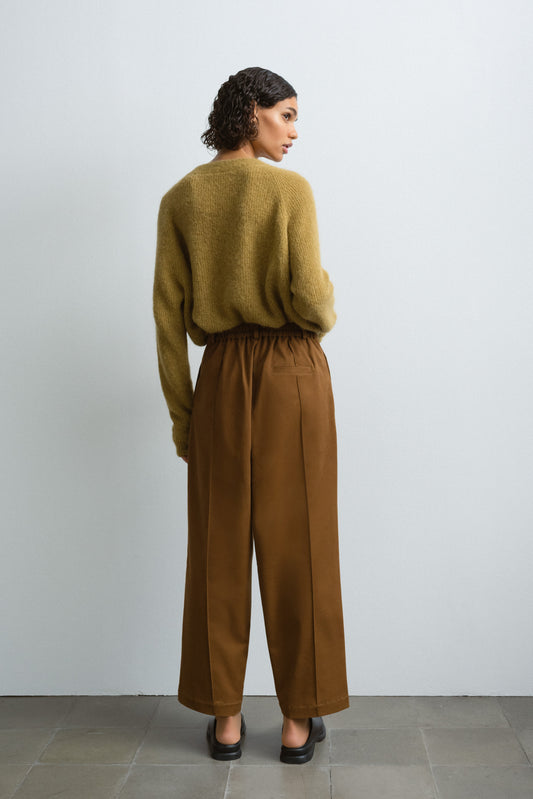 SOFT COTTON SEAM PANTS TOFFEE