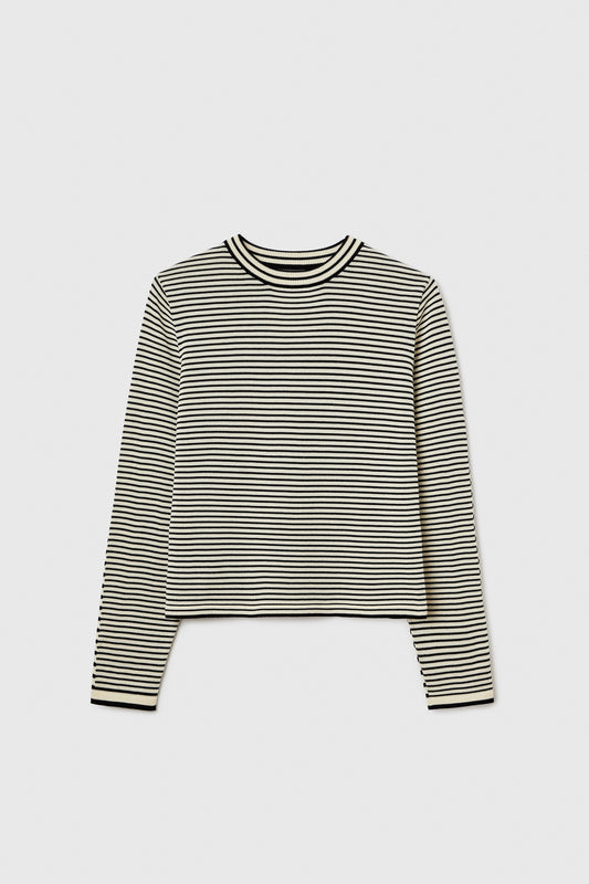 COTTON STRIPED LONG SLEEVES T-SHIRT