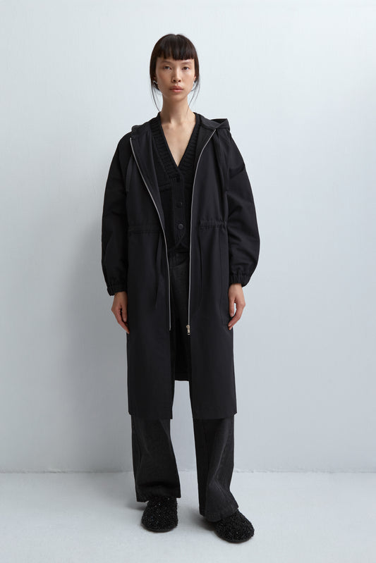 HOODED RAINCOAT BLACK