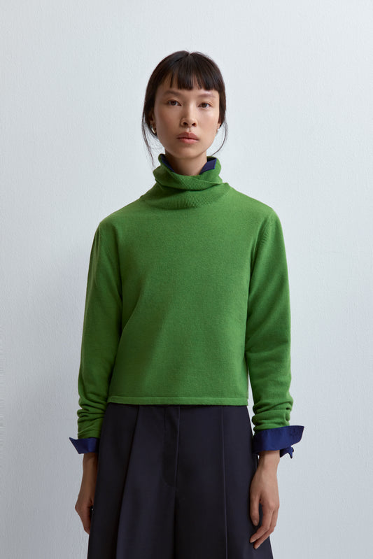 MERINO WOOL TURTLENECK SWEATER HERBA