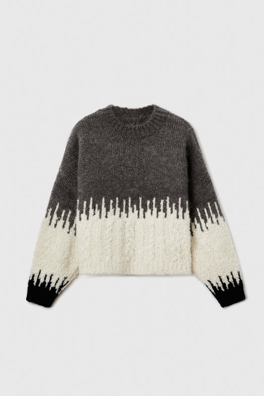 SILK & MOHAIR TEXTURE SWEATER