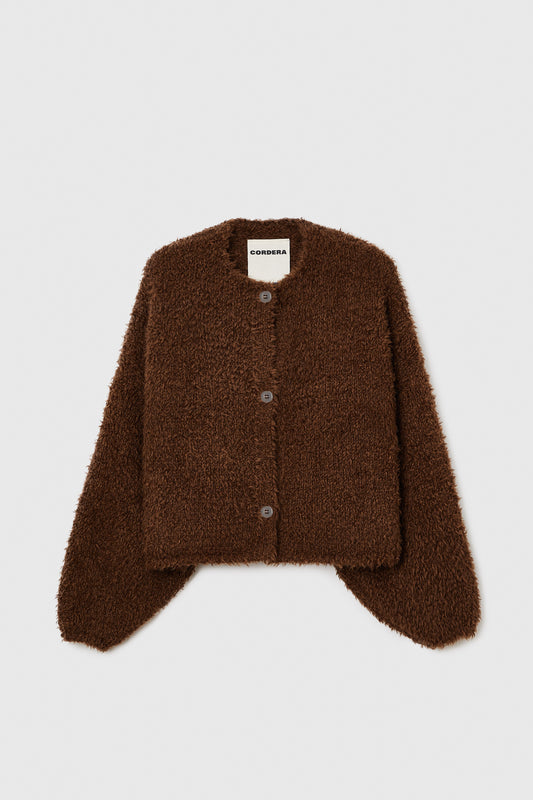 TEDDY CROPPED CARDIGAN ACORN