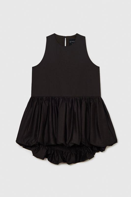 BALLOON MINI DRESS BROWN
