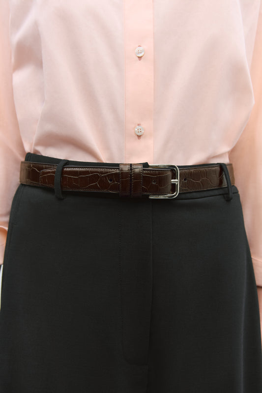 CLASSIC BELT BROWN CROCODILE