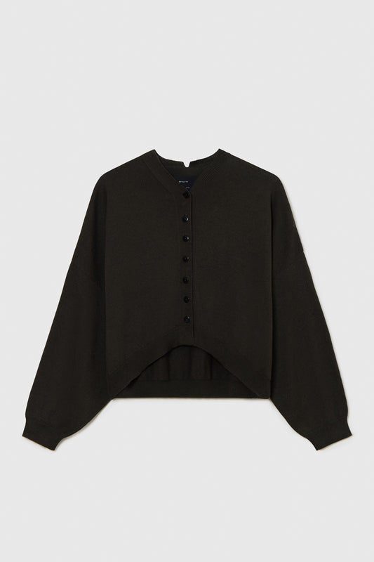 COTTON & CASHMERE CARDIGAN DARK MOSS