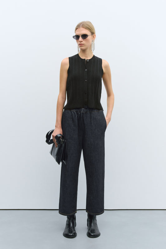 DENIM RELAXED PANTS BLACK