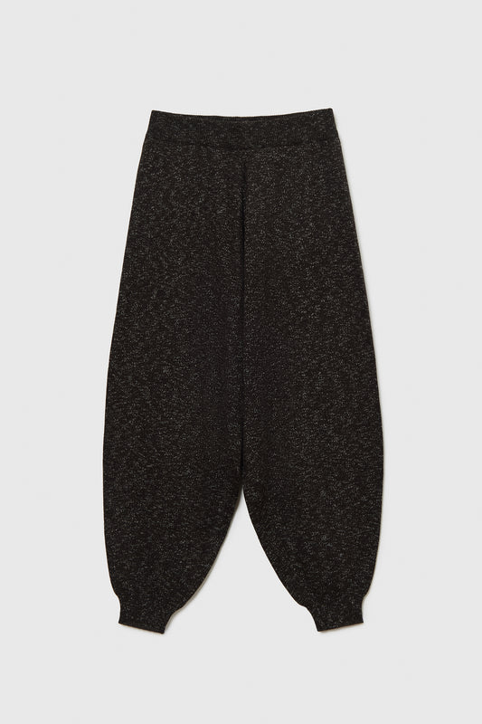 FLECKED COTTON PANTS BROWN