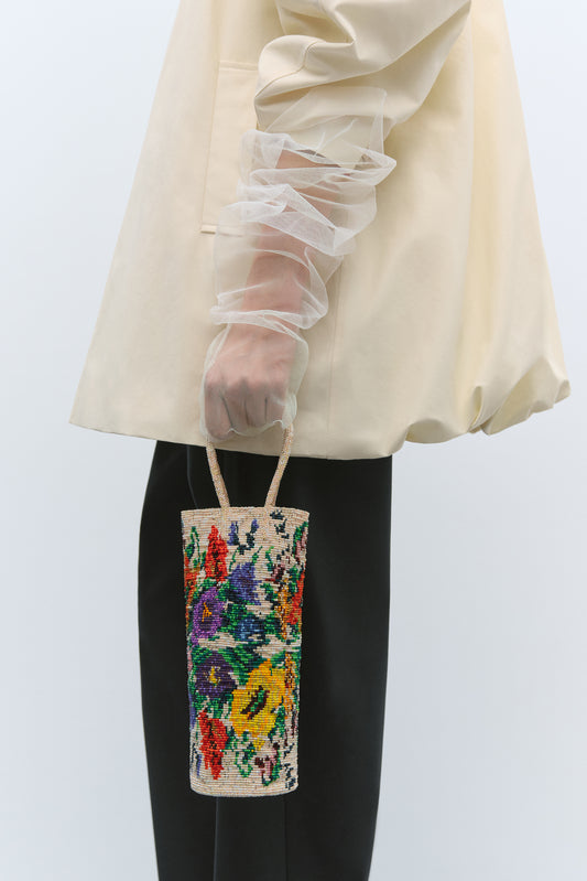 HANDMADE BEADED BAG CRISANTEMO