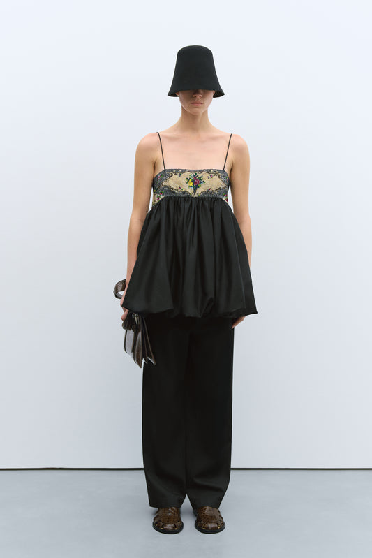 HANDMADE BEADED MINI DRESS BLACK