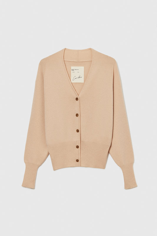MERINO & CASHMERE CARDIGAN PEACH