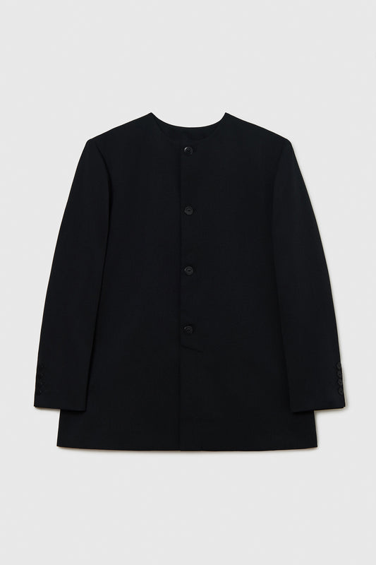 ROUND-NECK BLAZER BLACK