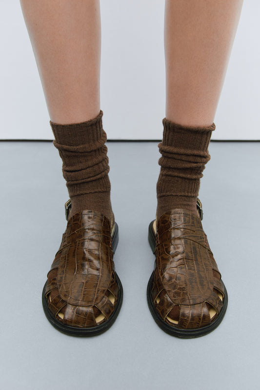 SLINGBACK LOAFER CROCODILE