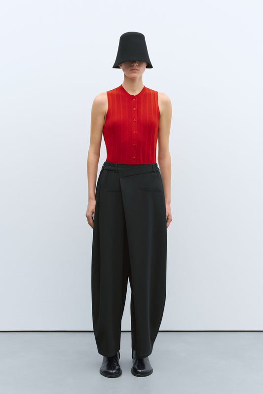 TAILORING CROSSOVER PANTS BLACK