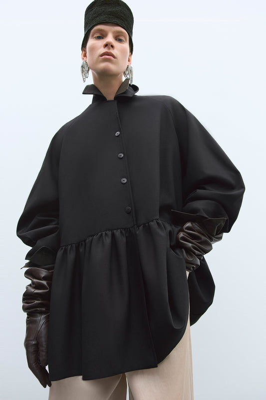 TAILORING PEPLUM JACKET BLACK
