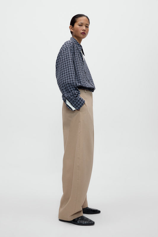 COTTON CURVED PANTS