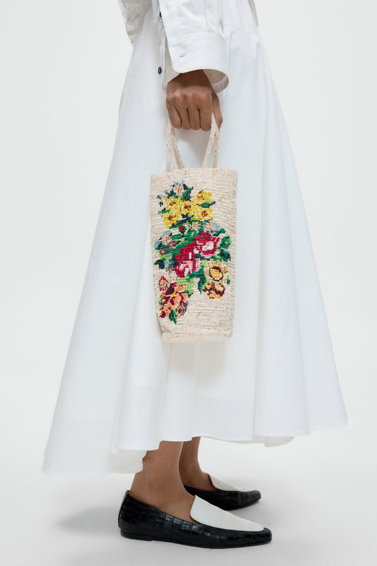 HANDMADE BEADED BAG NARCISO