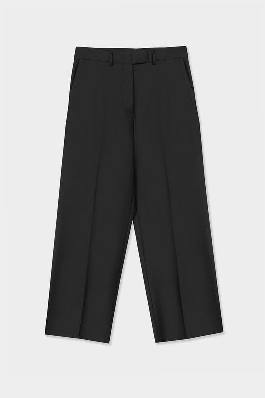 PANTALONES DE TIRO BAJO EN LANA VIRGEN