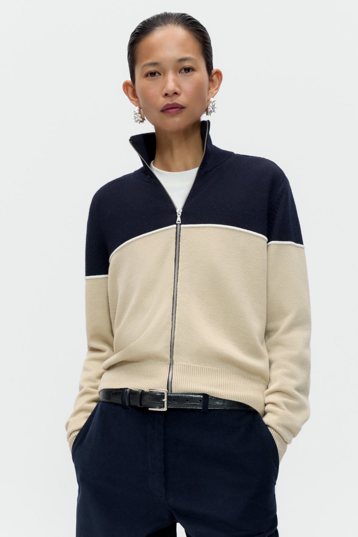 CÁRDIGAN COLORBLOCK LANA MERINO image 1