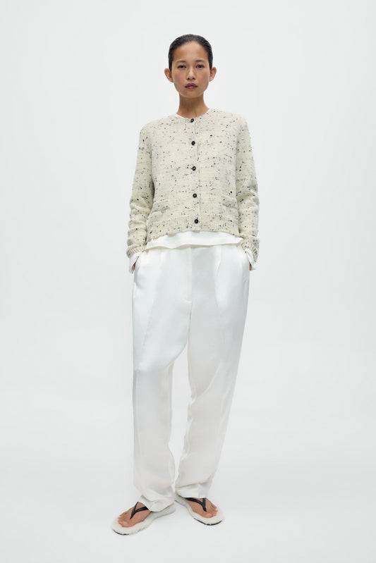 MERINO WOOL FLECKED CARDIGAN