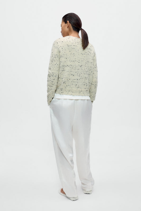 MERINO WOOL FLECKED CARDIGAN