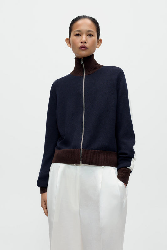 MERINO WOOL SPORTY CARDIGAN