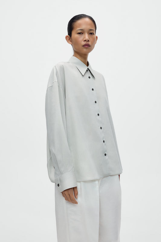 PINSTRIPED OVERSIZED SHIRT