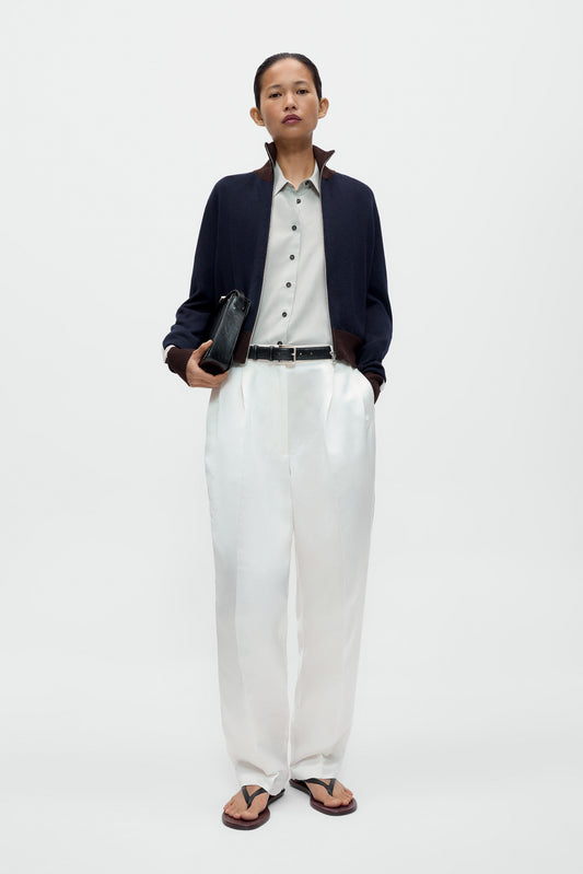 SATIN MASCULINE BARREL PANTS