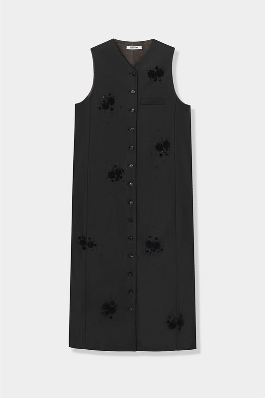 TAILORED EMBELLISHED LONG DRESS