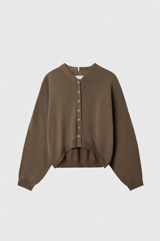 COTTON & CASHMERE CARDIGAN TAUPE